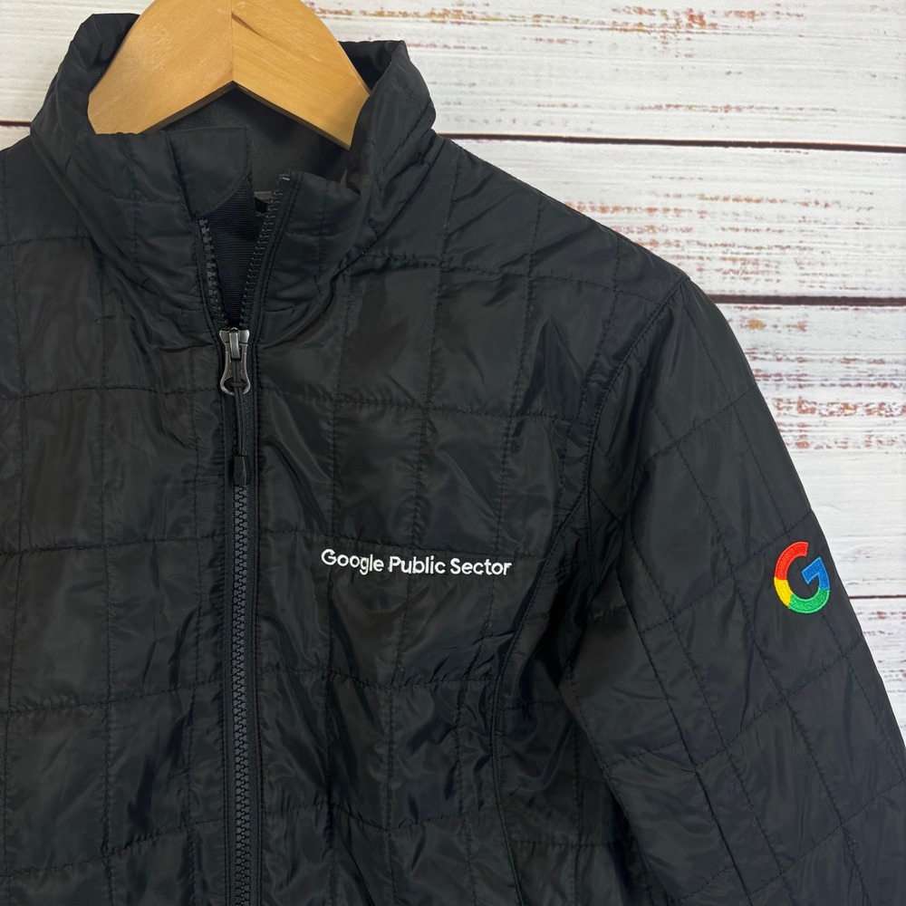 Google Employee Swag Jacket Storm Creek XS Black Public Sector Packable Puffer